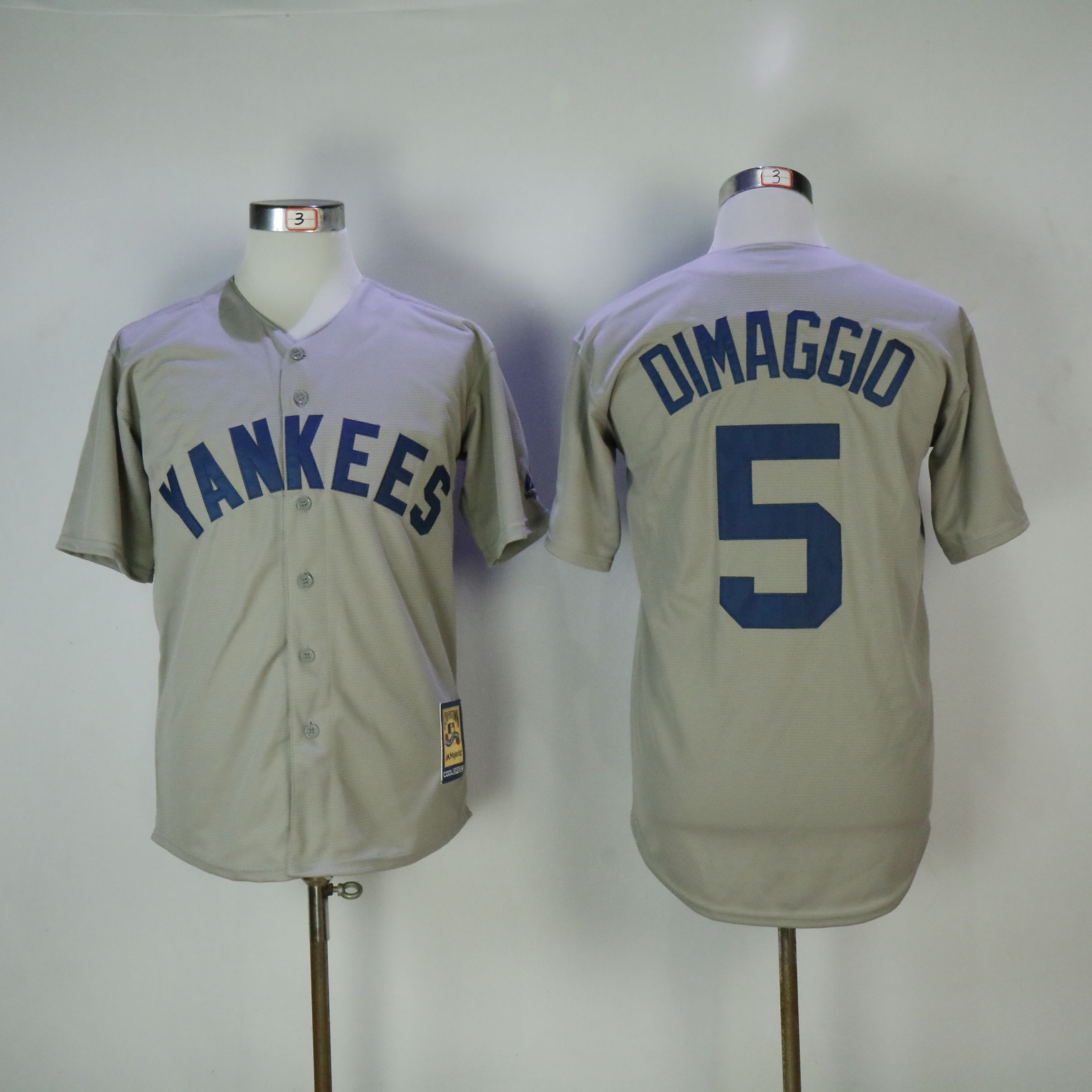 Men New York Yankees 5 Dimaggio Grey MLB Jerseys